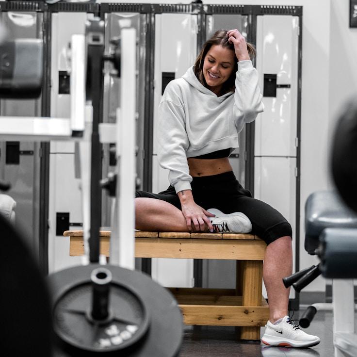 Professional gym interior with strength training equipment